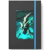 Atlantis Diver Dragon Color Contrast Notebook, geek accessories, nerd art - Ruled - Sailing Log Journal - SubtleBlueM